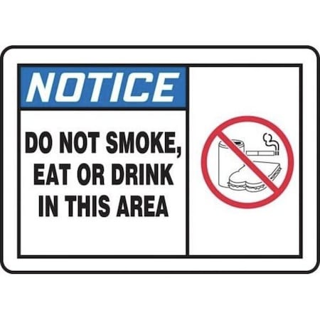 Accuform OSHA NOTICE SMOKING CONTROL SIGN NO MSMK818XP MSMK818XP